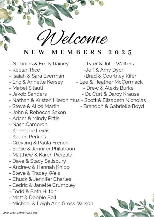 Welcome New Members 05/16/25